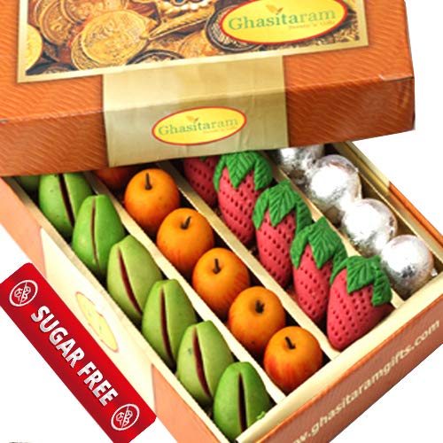 Ghasitaram Gifts Indian Sweets - Sugarfree Fruit Box 800 Gms