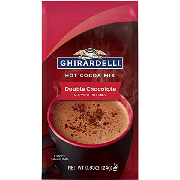 Ghirardelli Double Chocolate Hot Cocoa Mix, 0.85-Ounce Packets