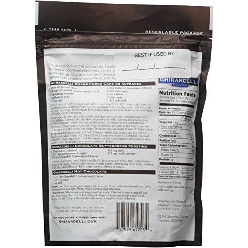 Ghirardelli Premium Baking Cocoa, 100% Unsweetened, 8Oz. Pack O
