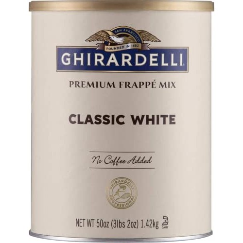 Ghirardelli Classic White Premium Frappé Mix, 3.12 lb Can with G...
