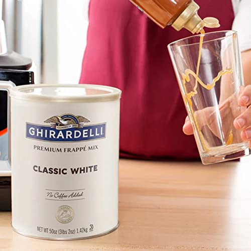 Ghirardelli Classic White Premium Frappé Mix, 3.12 lb Can with G...