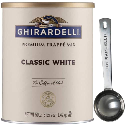 Ghirardelli Classic White Premium Frappé Mix, 3.12 lb Can with G...