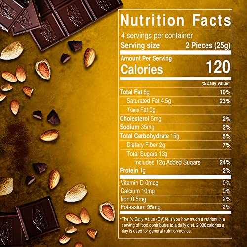 GHIRARDELLI Intense Dark Chocolate Bar, Toffee Almond, 3.5 Oz Ba...