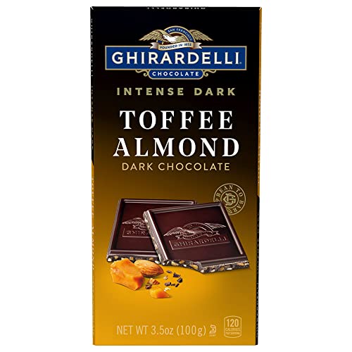 GHIRARDELLI Intense Dark Chocolate Bar, Toffee Almond, 3.5 Oz Ba...
