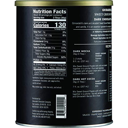 Ghirardelli Sweet Ground Dark Chocolate & Cocoa Powder, 3 Pound ...