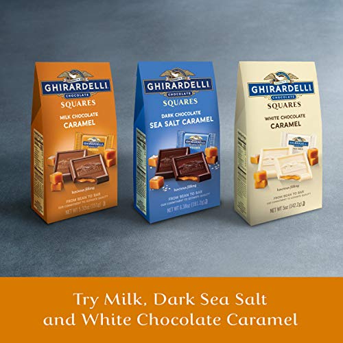 GHIRARDELLI White Chocolate Caramel Squares, 5 Oz Bag Pack of 6