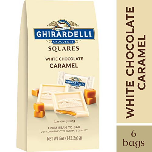 GHIRARDELLI White Chocolate Caramel Squares, 5 Oz Bag Pack of 6