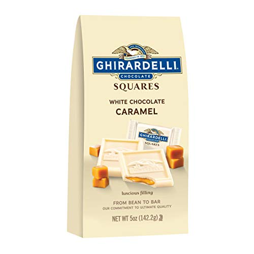 GHIRARDELLI White Chocolate Caramel Squares, 5 Oz Bag Pack of 6