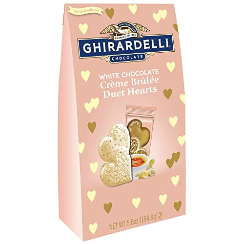 GHIRARDELLI White Chocolate Creme Brulee Duet Hearts, Chocolate ...