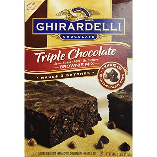 Ghirardelli Triple Chocolate Brownie Mix Makes 3 Batches, 60 Oz
