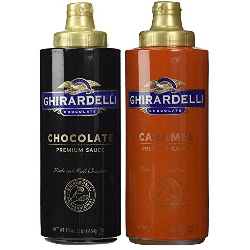 Ghirardelli Chocolate 16Oz &Amp; Caramel 17Oz Sauces In Squeeze