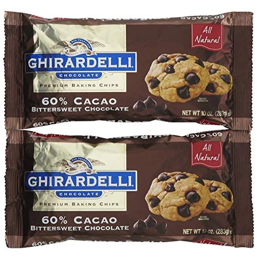 Ghirardelli Bittersweet 60% Cacao Baking Chips, 10 Oz, 2 Pk