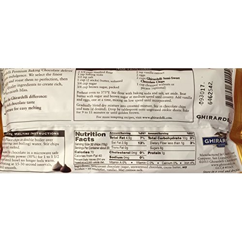 Ghirardelli Chocolate Premium Baking Chips Bundle: 1 Bag Each Of