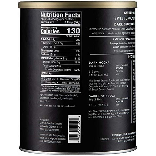 Ghirardelli Dark Chocolate & Cocoa - Sweet Ground Powder, 3 lb