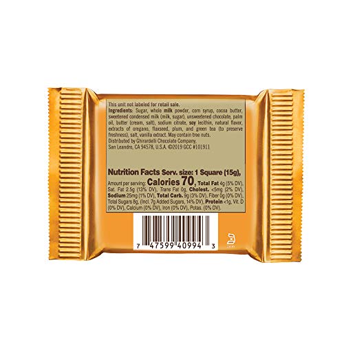 Ghirardelli Milk &Amp; Caramel Chocolate Squares, 0.53 Ounce, 50 Count