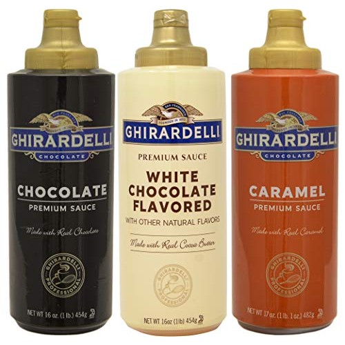 Ghirardelli Squeeze Bottles - Caramel, Chocolate &Amp; White Chocola