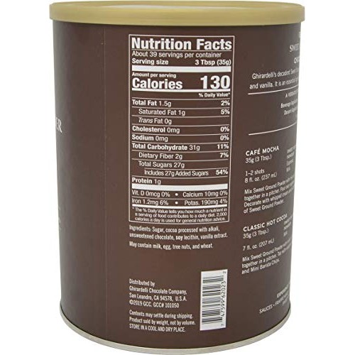 Ghirardelli - Sweet Ground Chocolate &Amp; Cocoa Gourmet Powder 3 Lb
