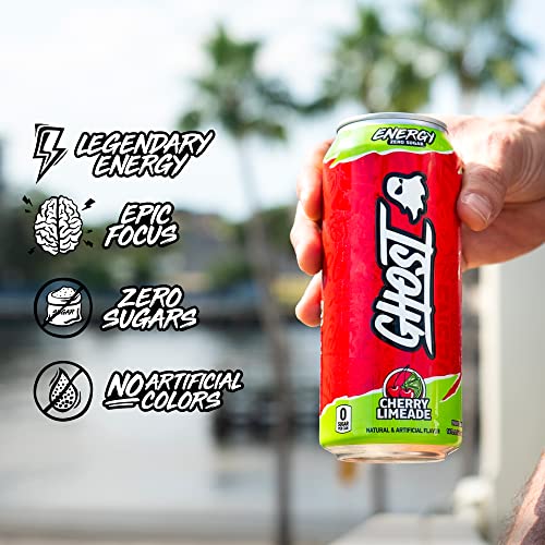 GHOST ENERGY Sugar-Free Energy Drink - 12-Pack, Cherry Limeade, ...
