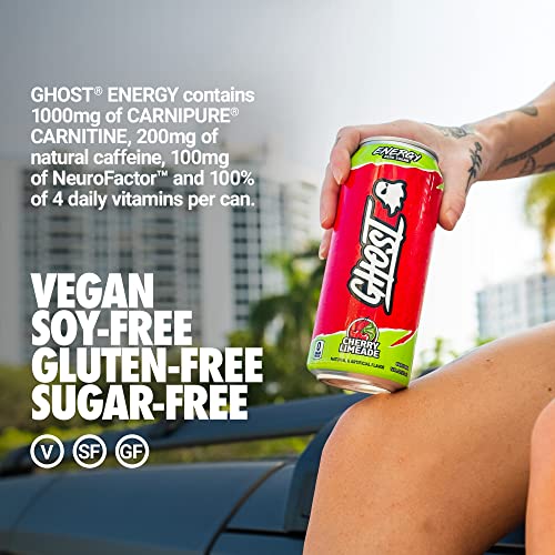 GHOST ENERGY Sugar-Free Energy Drink - 12-Pack, Cherry Limeade, ...