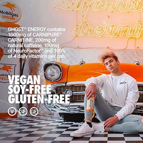 GHOST ENERGY Sugar-Free Energy Drink - 12-Pack, Orange Cream, 16...