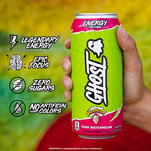 GHOST ENERGY Sugar-Free Energy Drink - 12-Pack, WARHEADS Sour Wa...