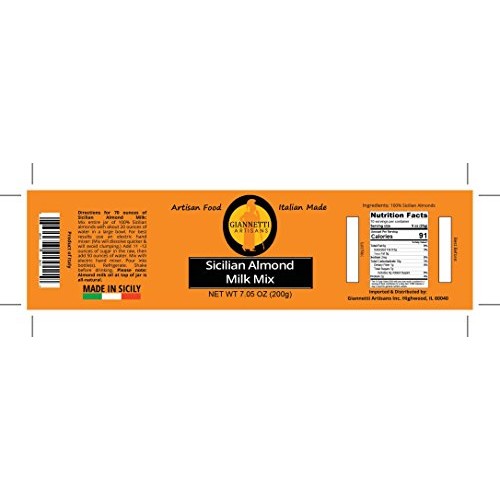 Giannetti Artisans Unsweetened Almond Milk Mix Paste 100% Groun