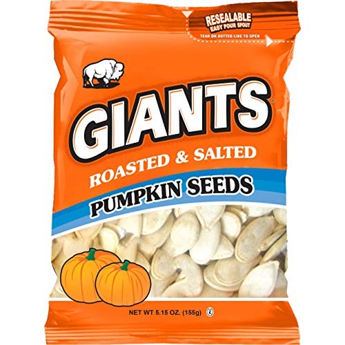 GIANTS Pumpkin Seeds, Roasted and Salted 5.15 oz. Package