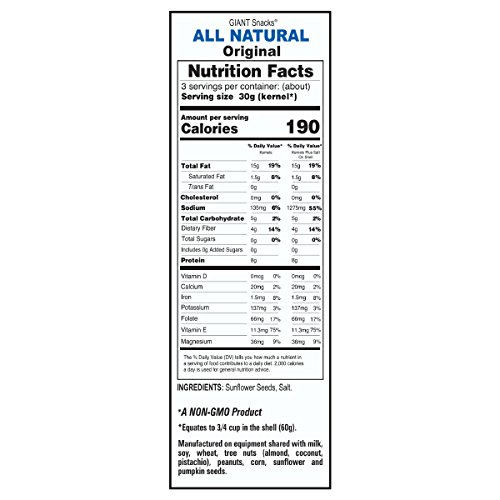 GIANTS Original Salted Jumbo Sized Sunflower Seeds 5.75-Ounce Ba...