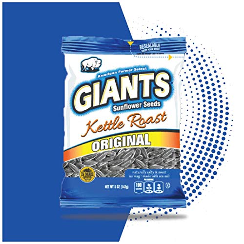 Giants Sunflower Seeds Roast Salty Sweet Flavor, 5-Ounce Bags P