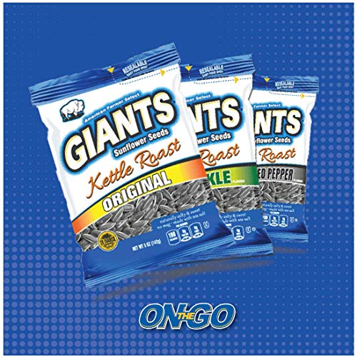 Giants Sunflower Seeds Roast Salty Sweet Flavor, 5-Ounce Bags P
