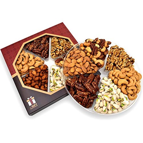 Holiday Gift Nut Tray Basket, Roasted Nut Variety Fresh Assortme