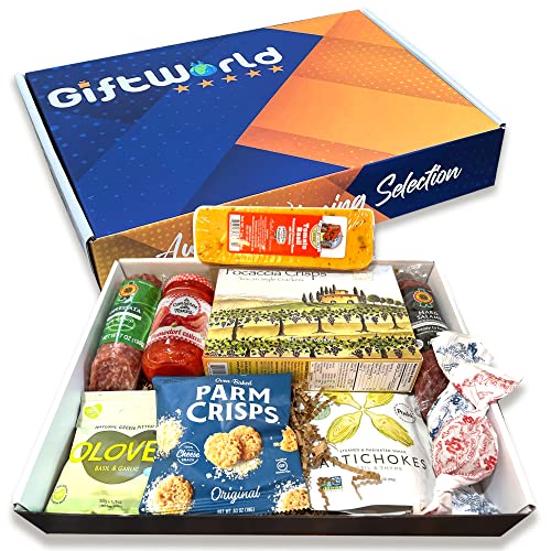 Deluxe Italian Meat And Cheese Gift Basket, Food Gifts For Men,