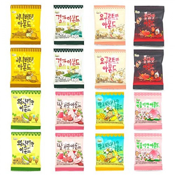 Gilim Toms Farm Korean Seasoned Almonds Sampler Snack Care Pack...