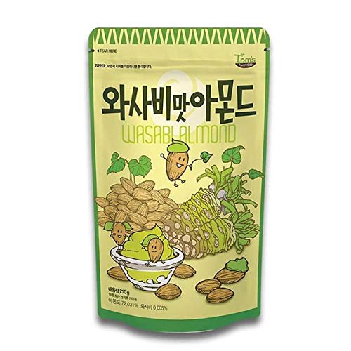 Korea Imported Toms Gilim Wasabi Almond 210G/0.46Lb/7.4Oz