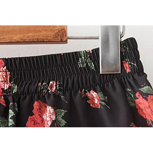 Gillberry Women Floral Printing High Waist Lace Shorts Summer Ca