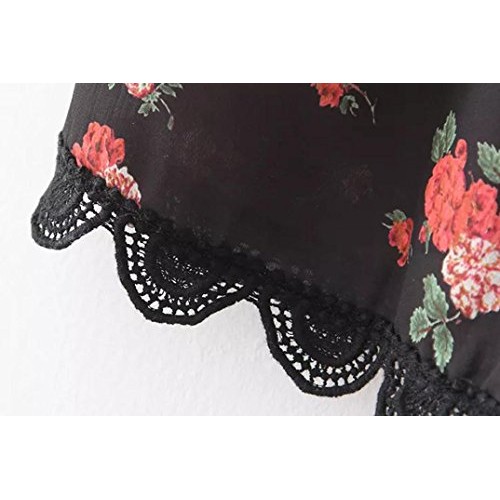 Gillberry Women Floral Printing High Waist Lace Shorts Summer Ca