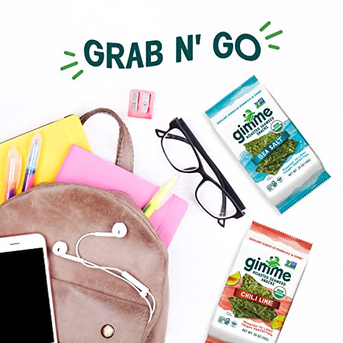 gimMe - Chili Lime - 12 Count Sharing Size - Organic Roasted Sea...