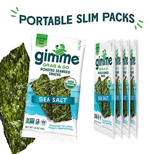 gimMe Grab & Go - Sea Salt - 5 Count - Organic Roasted Seaweed S...