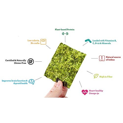 Gimme Organic Roasted Seaweed - Sea Salt - 20 Count - Keto, Vega