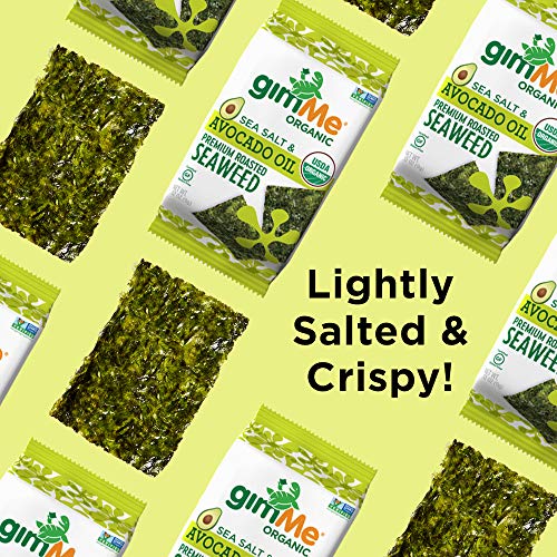 Gimme Organic Roasted Seaweed - Sea Salt &Amp; Avocado Oil - 12 Coun