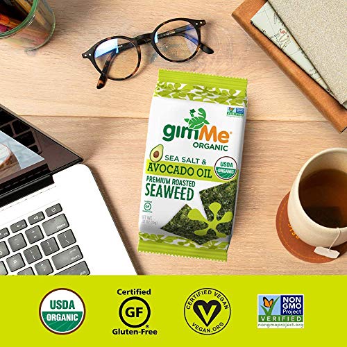 Gimme Organic Roasted Seaweed - Sea Salt &Amp; Avocado Oil - 12 Coun