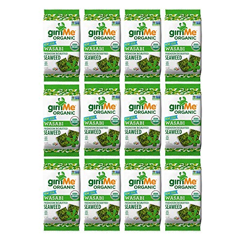 Gimme Organic Roasted Seaweed - Wasabi - 12 Count Sharing Size - Gimme Organic Roasted Seaweed - Wasabi - 12 Count Sharing Size -