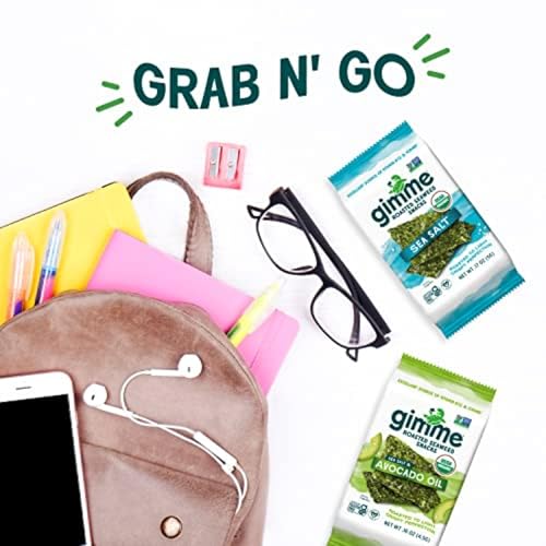Gimme Seaweed Organic Premium Roasted Seaweed Snacks, Sea Salt, ...