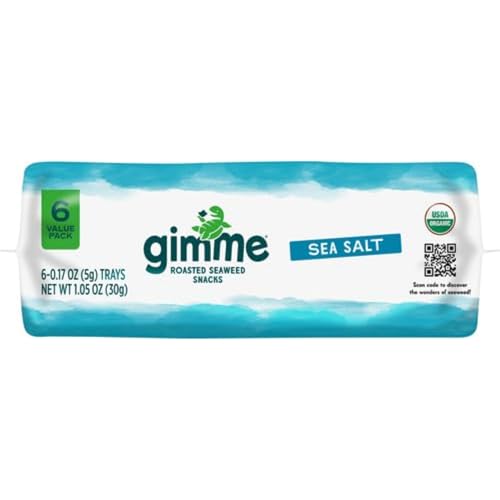 Gimme Seaweed Organic Premium Roasted Seaweed Snacks, Sea Salt, ...