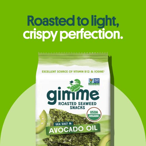 Gimme Seaweed Organic Premium Roasted Seaweed Snacks, Sea Salt, ...