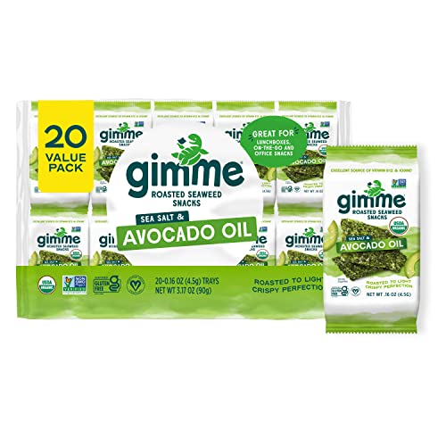 Gimme Seaweed Organic Premium Roasted Seaweed Snacks, Sea Salt &...