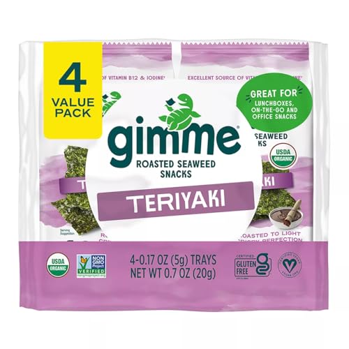 Gimme Seaweed - Teriyaki - 4 Count - Organic Roasted Seaweed She...