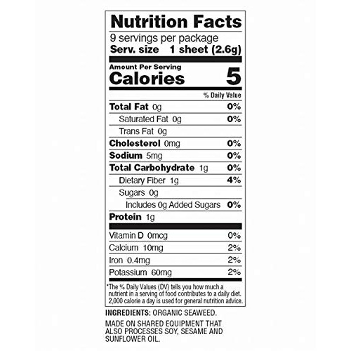 Gimme Snacks - Organic Roasted Seaweed - Sushi Nori - 0.81 Ounce