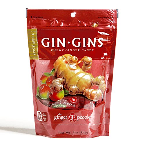Gin Gins Spicy Apple Chewy Ginger Candy 3 oz each 1 Item Per Or...