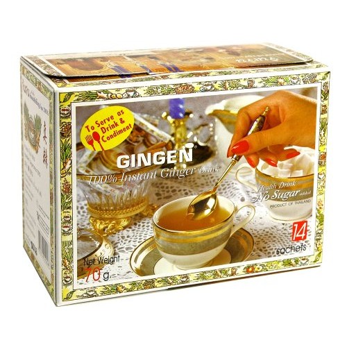 Instant Ginger Drink Thai Herbal Drink No Sugar Added 1 Box 14 S